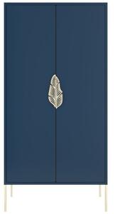 Tmavě modrá lakovaná skříň Skandica Merlin 160 x 80 cm