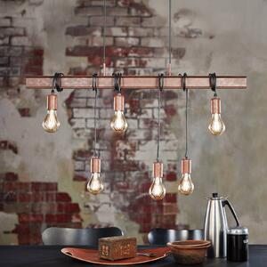 EGLO Závěsné světlo Townshend 4 v tmavě hnědé, stmívatelný, Hnědá / rez, Obývací pokoj / jídelna, kov, Industriální design