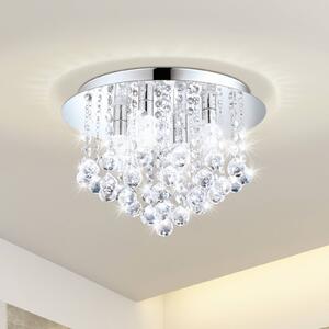 EGLO Stropní svítidlo Almonte LED se závěsem, 35 cm, Chrom / stříbro, Obývací pokoj / jídelna, Křišťál