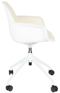 Bílá látková konferenční židle ZUIVER ALBERT KUIP s područkami