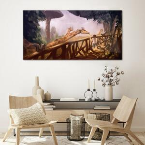 Obraz na skle Obraz na skle Abstrakce veverka žirafa