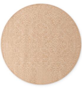 NORTHRUGS Kusový koberec Duet Rosel Beige/White kruh - na ven i na doma - 160x160 cm
