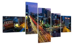 Obraz města v pohybu (150x85cm)
