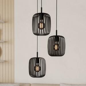 EGLO Závěsné svítidlo Romazzina, Ø 46 cm, černá, 3 světla, ocel, stmívatelný, Černá, Obývací pokoj / jídelna, kov, Moderní