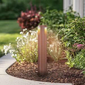 Lucande LED světlo na cestu Raiku, rezavá barva, hliník, 65 cm, Hnědá / rez, Hliník, Moderní