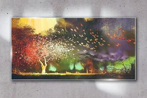 Obraz na skle Obraz na skle Abstrakce strom mraky