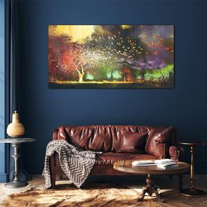 Obraz na skle Obraz na skle Abstrakce strom mraky