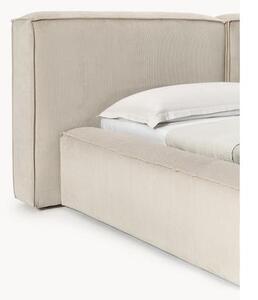 Čalouněná postel z manšestru s úložným prostorem Lennon