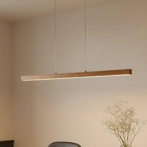 Lucande LED závěsné světlo Nihalo, dřevo, 122 cm, stmívatelné,, stmívatelný, Světlé dřevo, Obývací pokoj / jídelna, Dřevo, Moderní