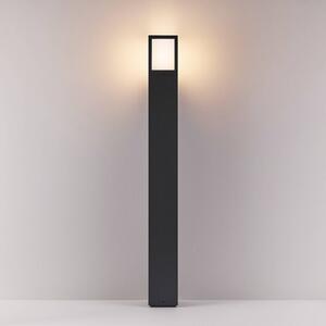 Deko-Light Světlo na cestu Facado II, výška 100 cm, hranaté, tmavě šedé/opálové, stmívatelný, Hliník / šedá / zinek, Hliník
