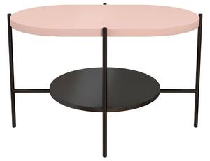 Růžový konferenční stolek Skandica Arena s černou podnoží 80 x 50 cm