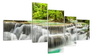 Obraz lesních vodopádů (150x85cm)