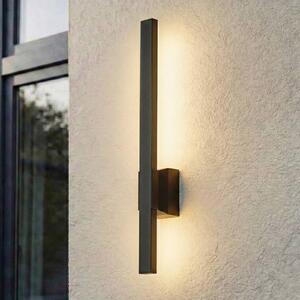 Lindby LED venkovní nástěnné svítidlo Sakari, černé, hliník, výška 50 cm, Černá, Hliník, Moderní