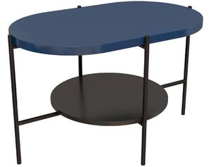 Modrý konferenční stolek Skandica Arena s černou podnoží 80 x 50 cm