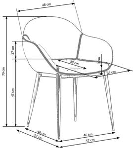 Halmar Jídelní židle K304, tmavě šedá/hnědá