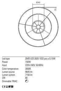 Moderní závěsné LED svítidlo ORBIT 01-2242