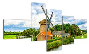Obraz větrného mlýna (150x85cm)