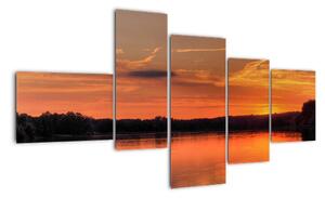 Západ slunce na jezeře, obraz (150x85cm)
