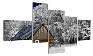 Chaloupka v zimě, obrazy (150x85cm)