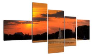 Západ slunce na vodě - obraz na stěnu (150x85cm)