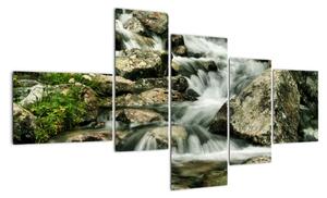 Horský vodopád - obraz (150x85cm)