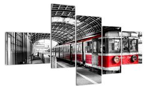 Vlakové nádraží - moderní obraz (150x85cm)