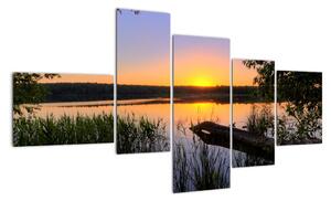Obrázek jezera se západem slunce (150x85cm)