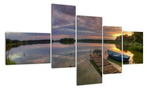 Obrázek jezera se západem slunce (150x85cm)