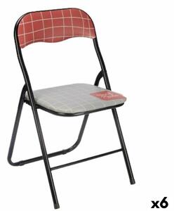Gift Decor Polstrovaná skládací židle Kaštanová PVC Kov 43 x 46 x 78 cm 6 kusů
