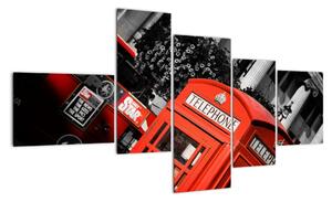 Londýnská telefonní budka - moderní obrazy (150x85cm)