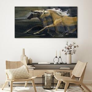 Obraz na skle Obraz na skle Abstrakce zvířat Koně