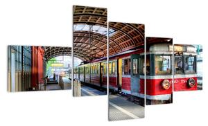 Obraz vlakového nádraží (150x85cm)