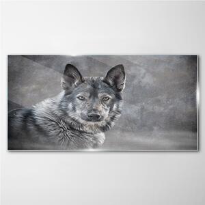 Obraz na skle Obraz na skle Zimní sníh zvířecí vlka pes