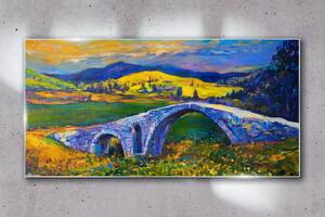 Obraz na skle Obraz na skle Abstrakce krajinářský most