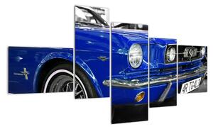 Modré auto - obraz (150x85cm)