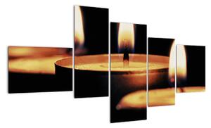 Hořící svíčky - obraz (150x85cm)