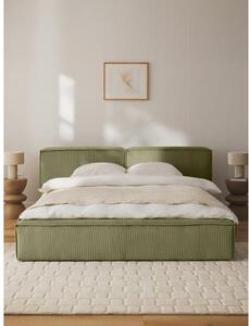 Čalouněná postel z manšestru s úložným prostorem Lennon