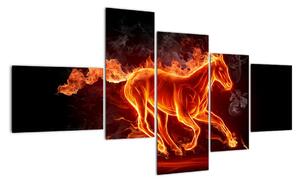 Obraz hořící kůň (150x85cm)
