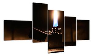Hořící zapalovač - obraz (150x85cm)
