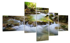 Řeka v lese - obraz (150x85cm)