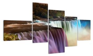 Abstraktní vodopády - obraz (150x85cm)