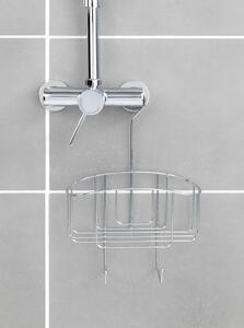Závěsná ocelová koupelnová polička v leskle stříbrné barvě Martos – Allstar