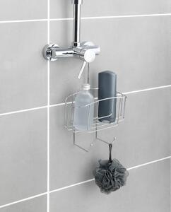 Závěsná ocelová koupelnová polička v leskle stříbrné barvě Martos – Allstar