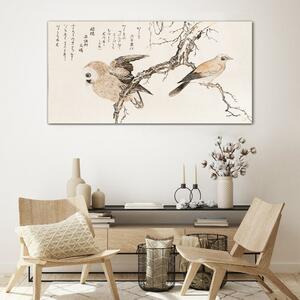 Obraz na skle Obraz na skle Asie větve zvířat ptáků