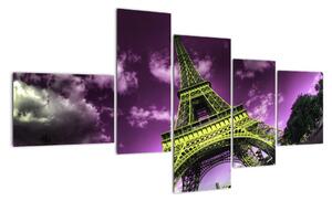 Abstraktní obraz Eiffelovy věže (150x85cm)