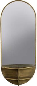 Hoorns Mosazné kovové závěsné zrcadlo Liken 83x36 cm