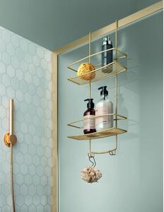 Závěsná ocelová koupelnová polička ve zlaté barvě Onda – Metaltex