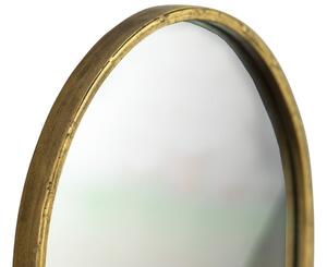 Hoorns Mosazné kovové závěsné zrcadlo Liken 83 x 36 cm