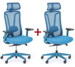 Kancelářská židle MIDA 1+1 ZDARMA, modrá