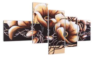 Abstraktní obraz květin (150x85cm)